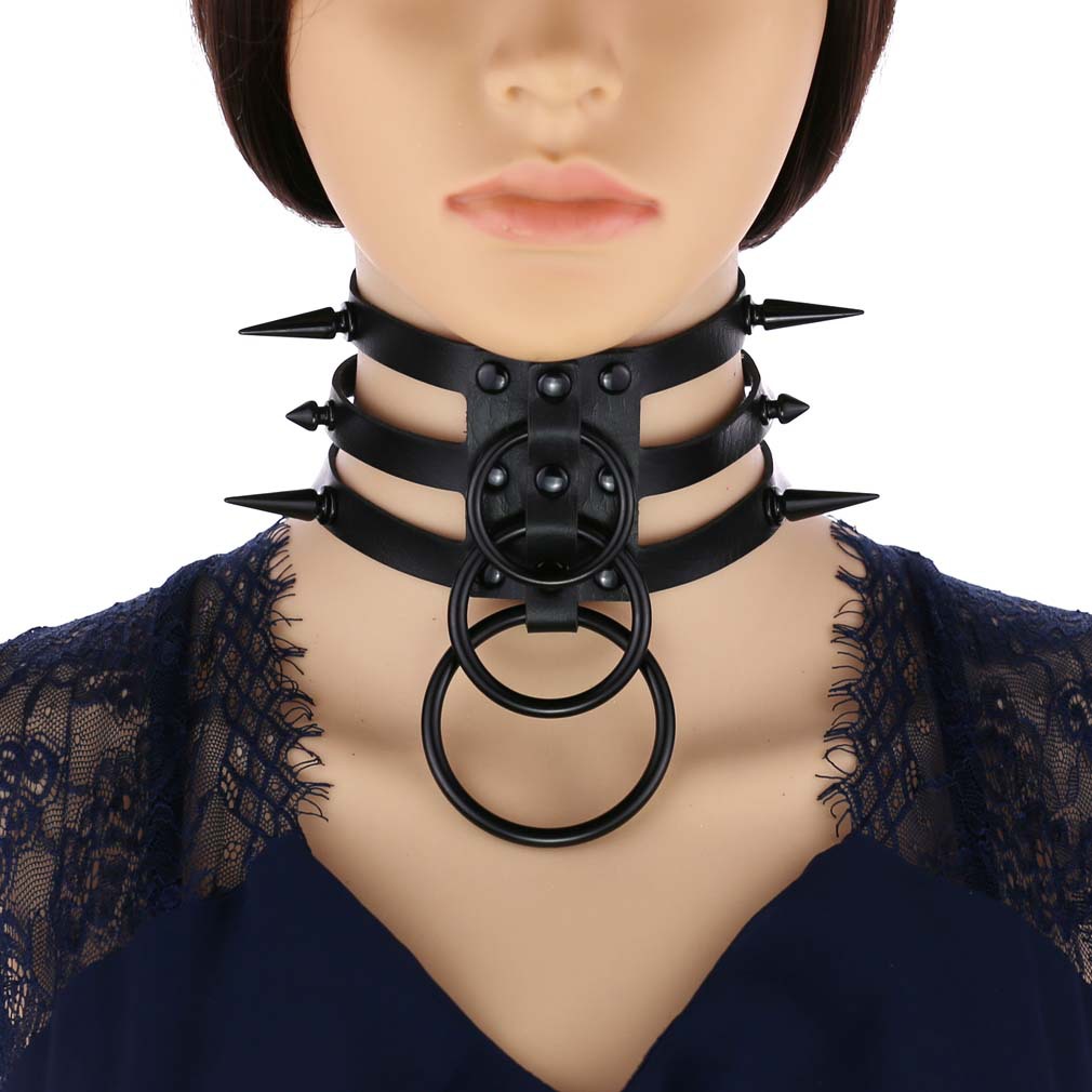Women'S Emo Accessories - Mode Vrouwen Mannen Zwarte Rivet Lederen
