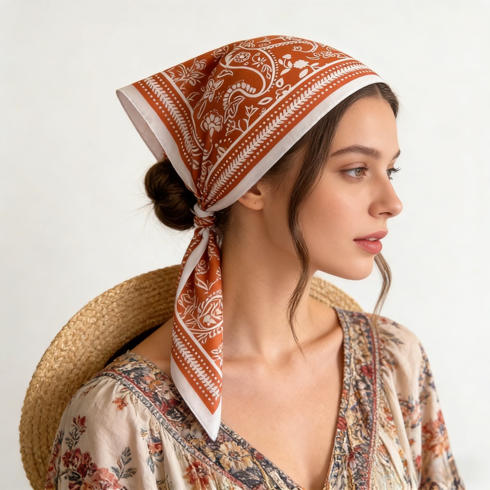 Silk Scarf Square - 1Pc cashew print mode zijden sjaal