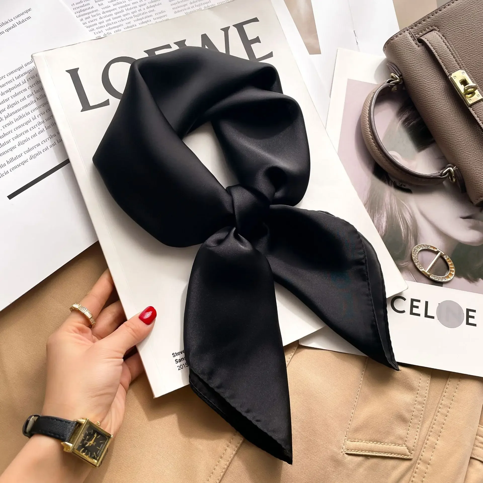 70cm Effen Kleuren Neckerchief - Silk Scarf Square recensie en prijs